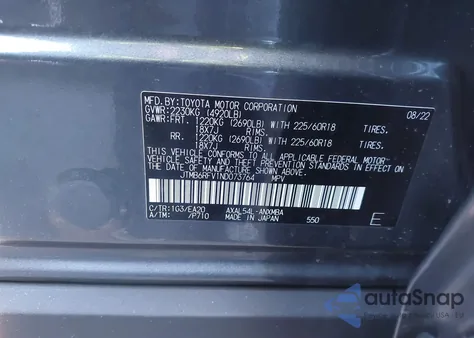 2022 Toyota Rav4 Hybrid Xle Premium from USA, damaged, VIN JTMB6RFV1ND073764